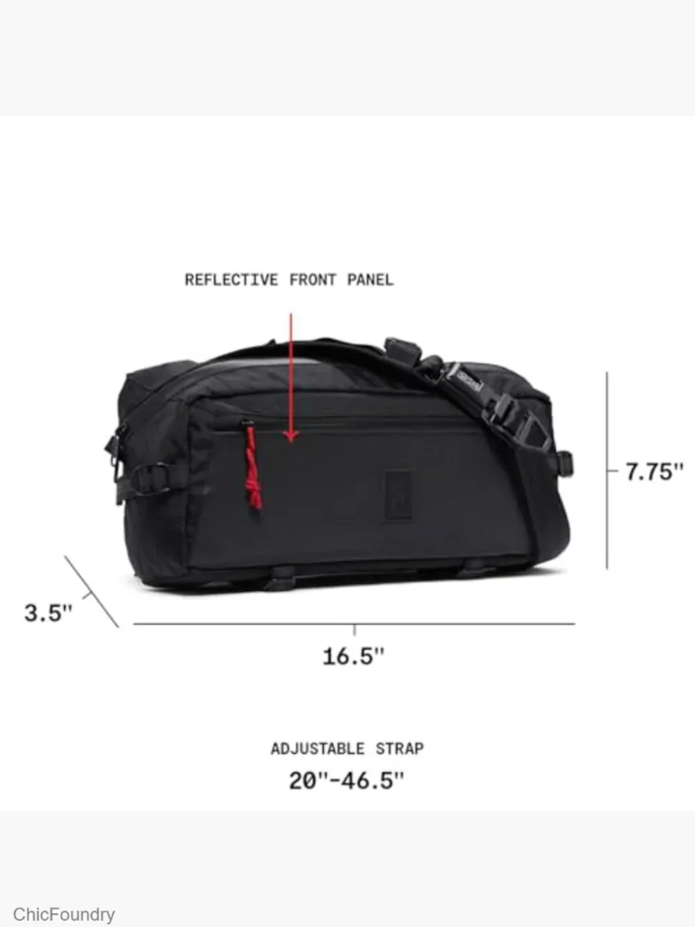 Sling Messenger Bag Crossbody Backpack 9L - Adjustable Strap, Water Resistant